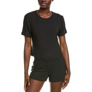 Natori Edit Womens Skye Rib Top, Black